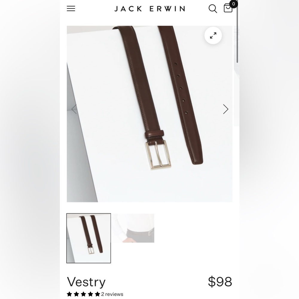 Jack Erwin Vestry Full Grain Belt-32